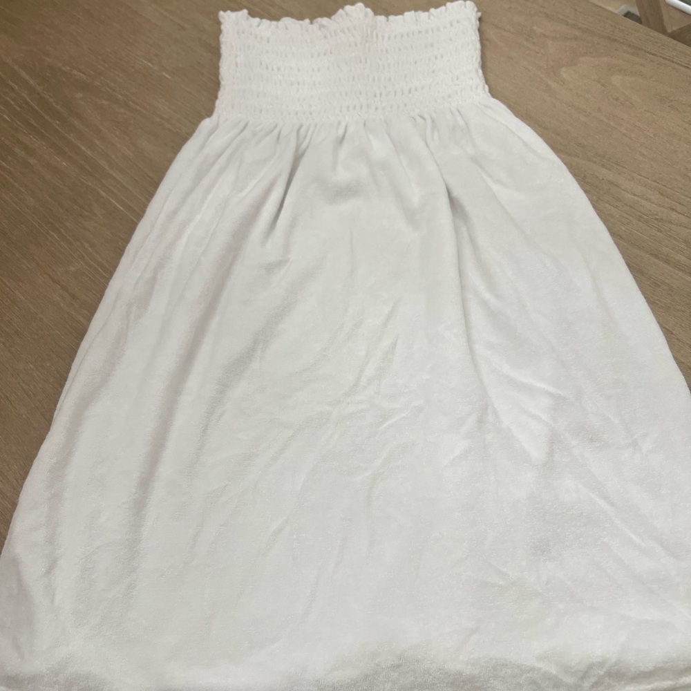 La palapa white terry strapless dress size large